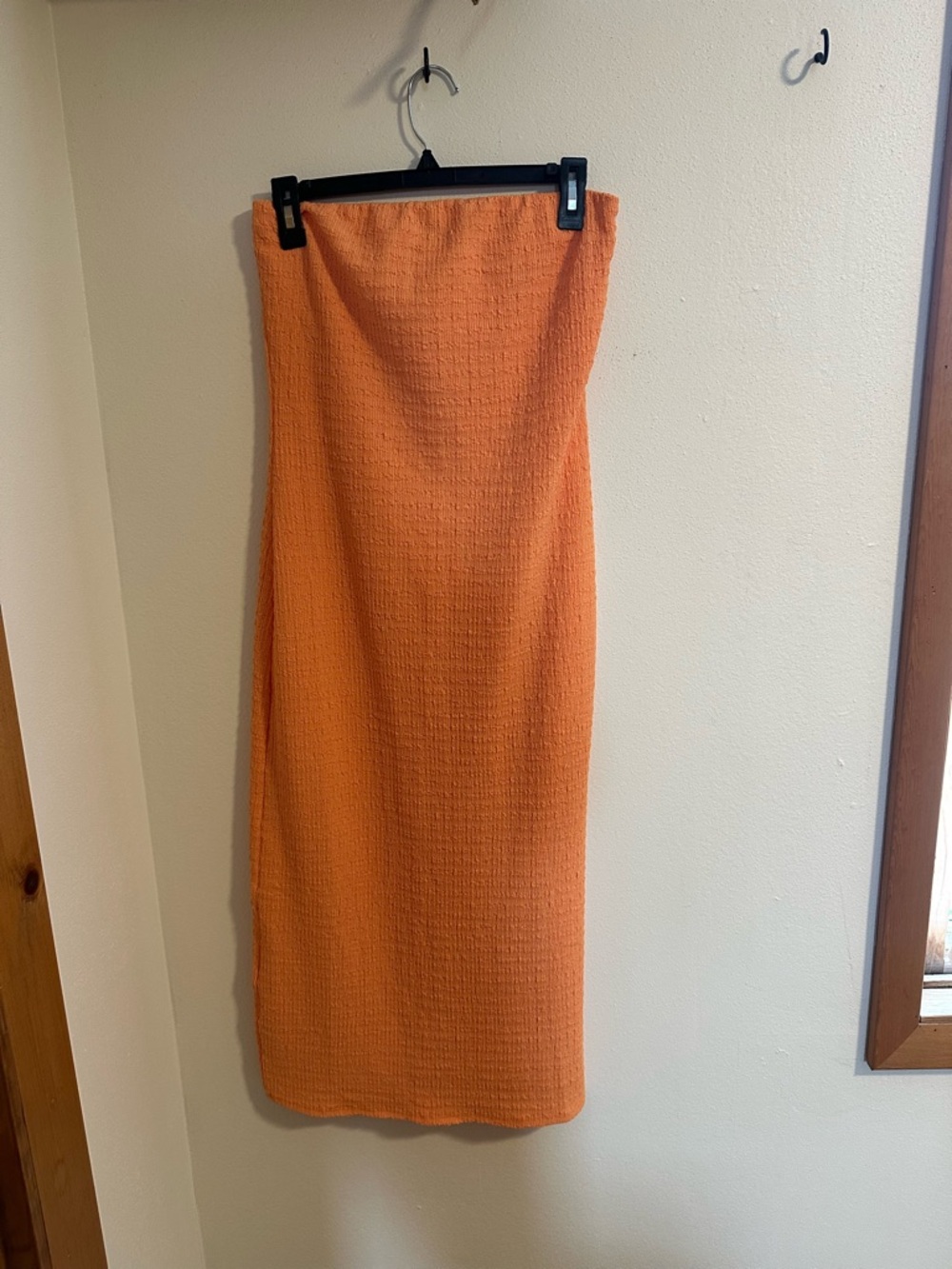 Women's Orange Textured Tube dress